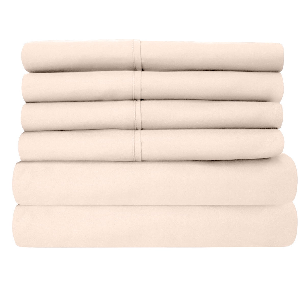 Luxury Home Super-Soft 1600 Series Double-Brushed 3 Pcs Bed Sheets Set (Twin, Cream)