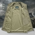 thumbnail image 6 of VNKIDY Comfortable Men Coats Vest Mens Sleeveless Vest Outerwear Summer Outdoor Coats Tops Travel Work Fishing Cargo Vests Pockets Solid Color Autumn, 6 of 8