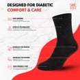 thumbnail image 5 of 12 Pairs Diabetic Quarter Ankle Socks for Men & Women – Doctor Recommended Non-Binding Socks for Neuropathy Relief & Circulation Support, Smooth Toe Seam, Wide Stretch Comfort, Sizes 9-11, Black, 5 of 5