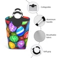 thumbnail image 4 of Bingfone Colorful Easter Eggs1 Laundry Hamper,Large Canvas Fabric Lightweight Storage Basket Toy Organizer Dirty Clothes Collapsible, 4 of 6