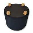thumbnail image 4 of ITY International - Pouf Rond/ Repose-Pieds avec Rangement, Tissu Peluche, 18 Pouces x 16 Pouces, Noir, 4 of 5