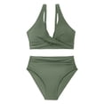thumbnail image 4 of EYNMVR Women's Bikini Sets High Waisted Swimsuit Underwire Adjustable Straps Twisted Hook Full Coverage Bottom, 4 of 5