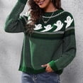 thumbnail image 6 of YDFCWXW Women's Casual Halloween Print Knitted Pullover Sweaters Long Sleeve Crew Neck Jumper Tops Green, S, 6 of 8