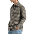 thumbnail image 4 of Mens Long Sleeve Plaid Button Down Dress Shirt 4 Way Stretch Regular Fit Lapel Collar Wrinkle Free Soft Material Working Business Casual Easy Outfit Pairing Fall Apparel Sizes 2XL, 4 of 6