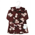 thumbnail image 2 of Hudson Baby Infant Girl Mink with Faux Fur Lining Pool and Beach Robe Cover-ups, Burgundy Floral, 0-6 Months, 2 of 2