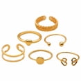 thumbnail image 1 of -Style Bagua Leaf Ring and Flower Chain Joint Ring Set - Unique Fashionable Accessories for, 1 of 8