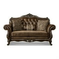 thumbnail image 2 of Furniture of America Innes Faux Leather Tufted Loveseat in Dark Cherry and Brown, 2 of 12
