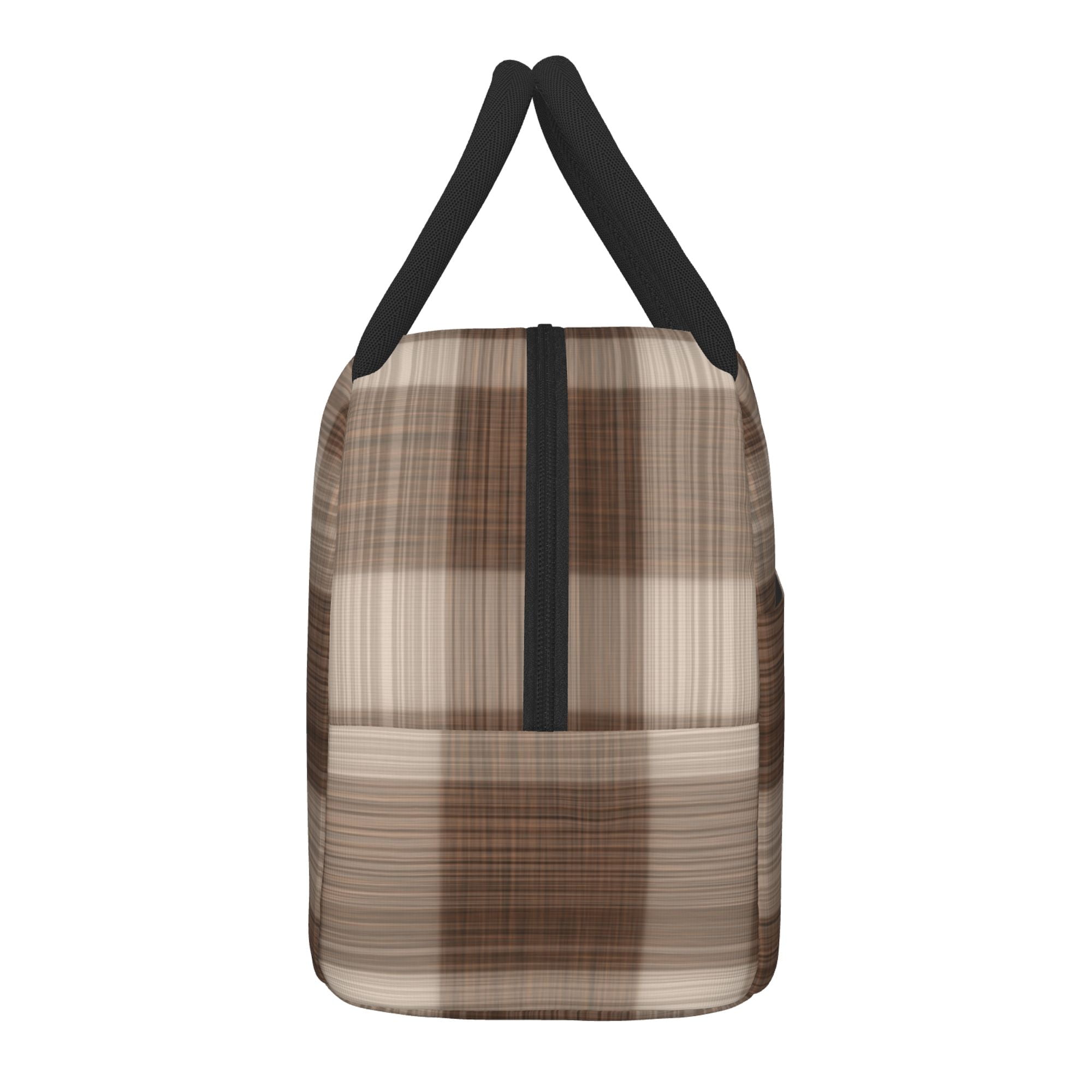 ayvcxui Brown and Black Plaid Race Checkered Flag Lunch Tote Reusable Lunch Bag Insulated Lunch Box for Students Work Outdoor Travel PicnicThermal