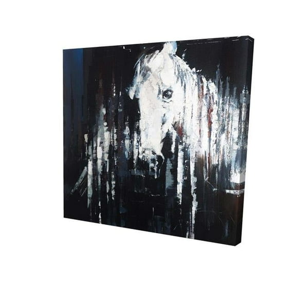 16 x 16 in. Abstract Horse on Black Background-Print on Canvas