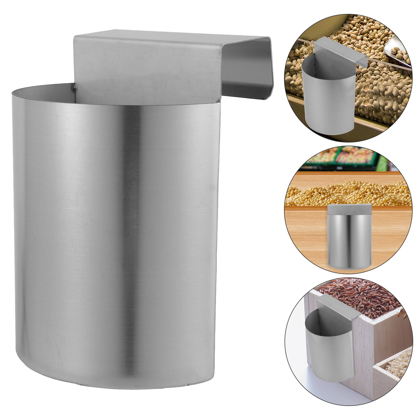 LABSERRON Metal Ice Scoop Holder, Silver, Easy Install, Ideal for Supermarket Use