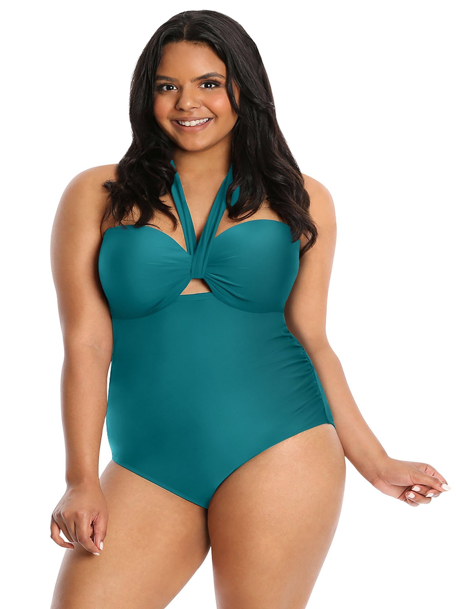 lighed Sætte blast Lysa Women's Plus Size Heather Halter One Piece Swimsuit 0X 1X 2X 3X -  Walmart.com