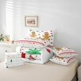 thumbnail image 5 of Feelyou Merry Christmas Twin Bedding Sets 7-Piece, Gingerbread Man Bedding Comforter Set, Green Red Snowflake Reversible Sheet Sets, Luxury Bedroom Decor, 5 of 7