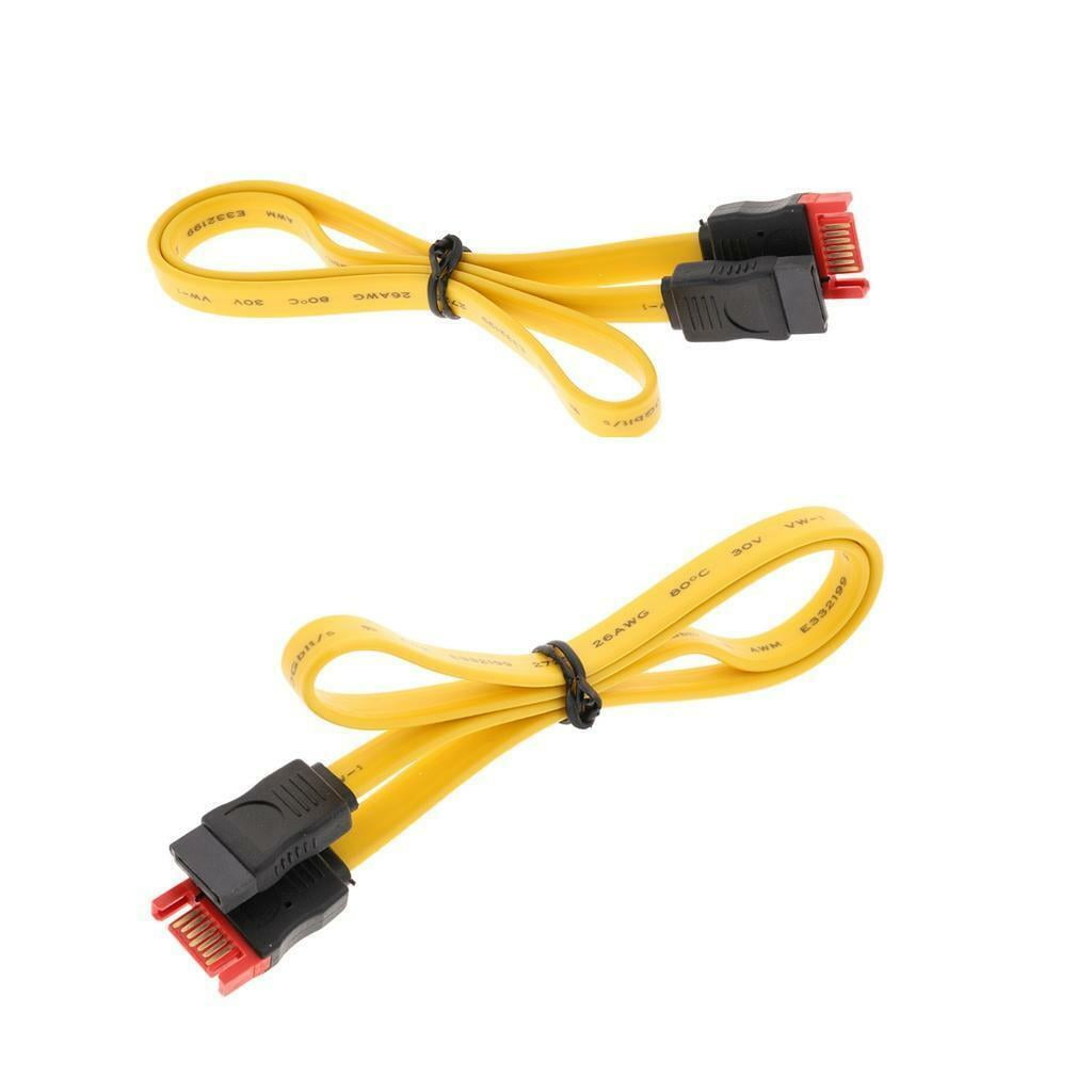 Pair Of SATA III Cables, SATA III 7 Pin Male Pin Female Extension Cable