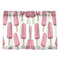 thumbnail image 7 of Yayeee Kitchen Curtains Tier Pair Light Filtering 27"x36" Rod Pocket Short Cafe Window Panel, Pink Ice Cream, 7 of 7