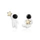 thumbnail image 1 of Pendientes de astronauta asimétricos chapados en plata S925 para una amiga, 1 of 5