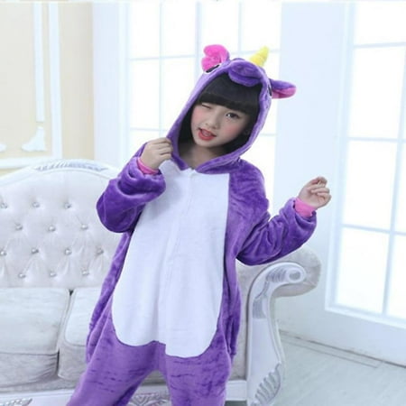 

Kids Boy Girl Unicorn One Piece Plush Sleepwear Romper Jumpsuit Pajama