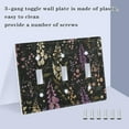 thumbnail image 3 of Yayeee Toggle Light Switch Wall Plate 2-Gang 4.56"x4.48" Decorative Outlet Cover, Purple Floral Pattern, 3 of 7