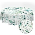 thumbnail image 5 of Teal Eucalyptus Leaves Tablecloth Waterproof Fabric,Round Watercolor Oil-Proof Wrinkle Resistant Table Cover for Dining Table, Buffet Parties and Campin,Mint Color(60" inch Round), 5 of 6