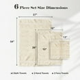 thumbnail image 5 of Superior Miami 100% Cotton Lightweight 6-Piece Towel Set, Ivory, 5 of 10