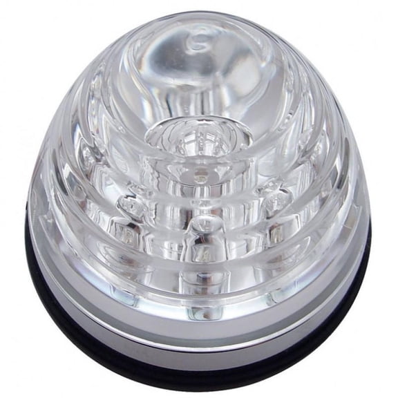 3 3/8" Diamter 9 Red LED/Clear Lens Diamond Auxiliary Light Truck RV