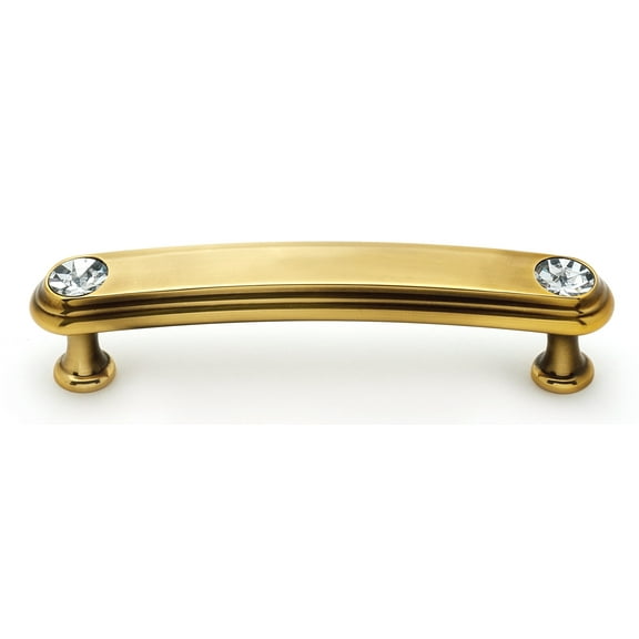 Alno C211-35-PA Swarovski Crystal 3-1/2" Cabinet Pull Polished Antique
