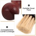 thumbnail image 3 of DEEPCRAFF 3Pcs Wooden Handle Horsehair Shoe Shine Applicator Brush Soft Bristle Polishing Brush, 3 of 6