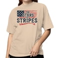 thumbnail image 2 of Smartprints Stars and Stripes American Flag Women's T-shirt, Natural, S, 2 of 3
