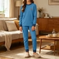 thumbnail image 6 of Lovzfmll Loungewear Set for Boys & Girls, Colorblock Ribbed Top & Joggers, Soft Home Wear for Little Girls, 9-10 Years, 6 of 9