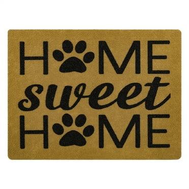 Mainstays Home Sweet Paws Indoor/Outdoor Polyester Doormat, Tan, 18" x 24"