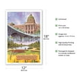 thumbnail image 2 of Visit Pennsylvania - Harrisburg PA - State Capitol Rockville Bridge Italian Lake Park - Vintage Travel Poster by Bart Sloane c.1960s - Master Art Print (Unframed) 12in x 18in, 2 of 4