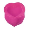 thumbnail image 1 of 18pcs Moldes de Silicona para Cupcakes, Tazas de Hornear de Silicona de 2.75 Pulgadas, Molde para Muffins Antiadherente, Corazón Rojo Rosa, 1 of 6