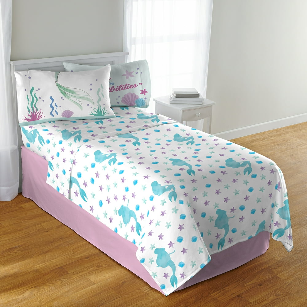 Disney's The Little Mermaid Sheet Set, Kids Bedding, Explore the Sea