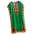 thumbnail image 2 of maskred Femmes de la Mode Plage Vacances Robe Boho Ethnique Élégante Robe en Vrac Vert 1Set, 2 of 6