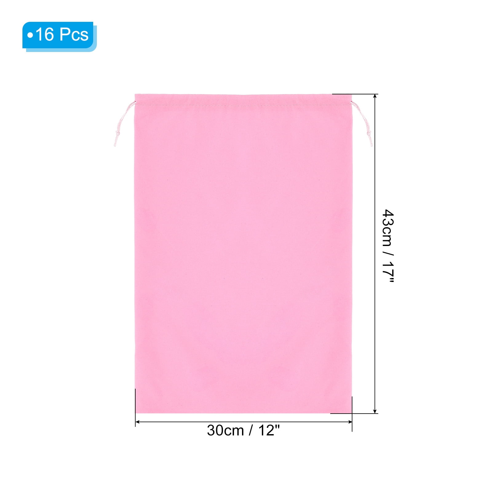 Uxcell Shoe Dust Bag Duster Flannel Double Shoes Pouch with Drawstring Closure Washable Breathable Bags Pink 16 Pack