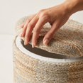 thumbnail image 2 of Carolina Chair & Table Round Handwoven Fabric Storage Ottoman in Yellow, 2 of 8