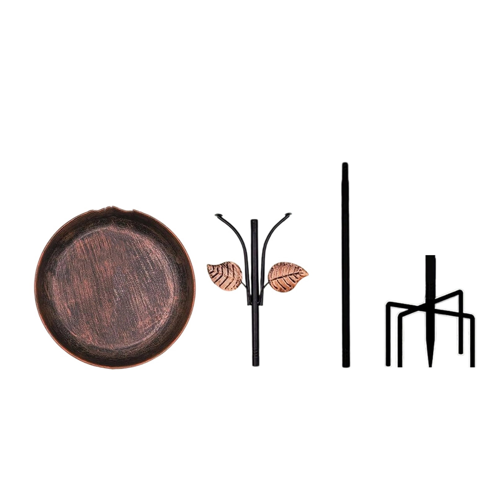 Garden Bird Bath Stake with Antique Finish Metal Construction Perfect for Attracting Birds to Your Yard