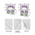 thumbnail image 5 of Purple Tulip Swag Kitchen Curtains Sets for Windows 24 Inch Length, Farmhouse Luxury Flowers Grey Checkered Short Window Curtain Panels Swags Valances and Tiers 3 Piece Set for Cafe/Dining Room, 5 of 5