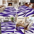 thumbnail image 5 of Purple White Moire Area Rugs 6'x9', Washable Small Throw Rugs for Kitchen Dining room, Modern Abstract Art Elegant Indoor Outdoor Rug Non-Slip Low Pile Carpet Runner Reversible Floor Mats, 5 of 8
