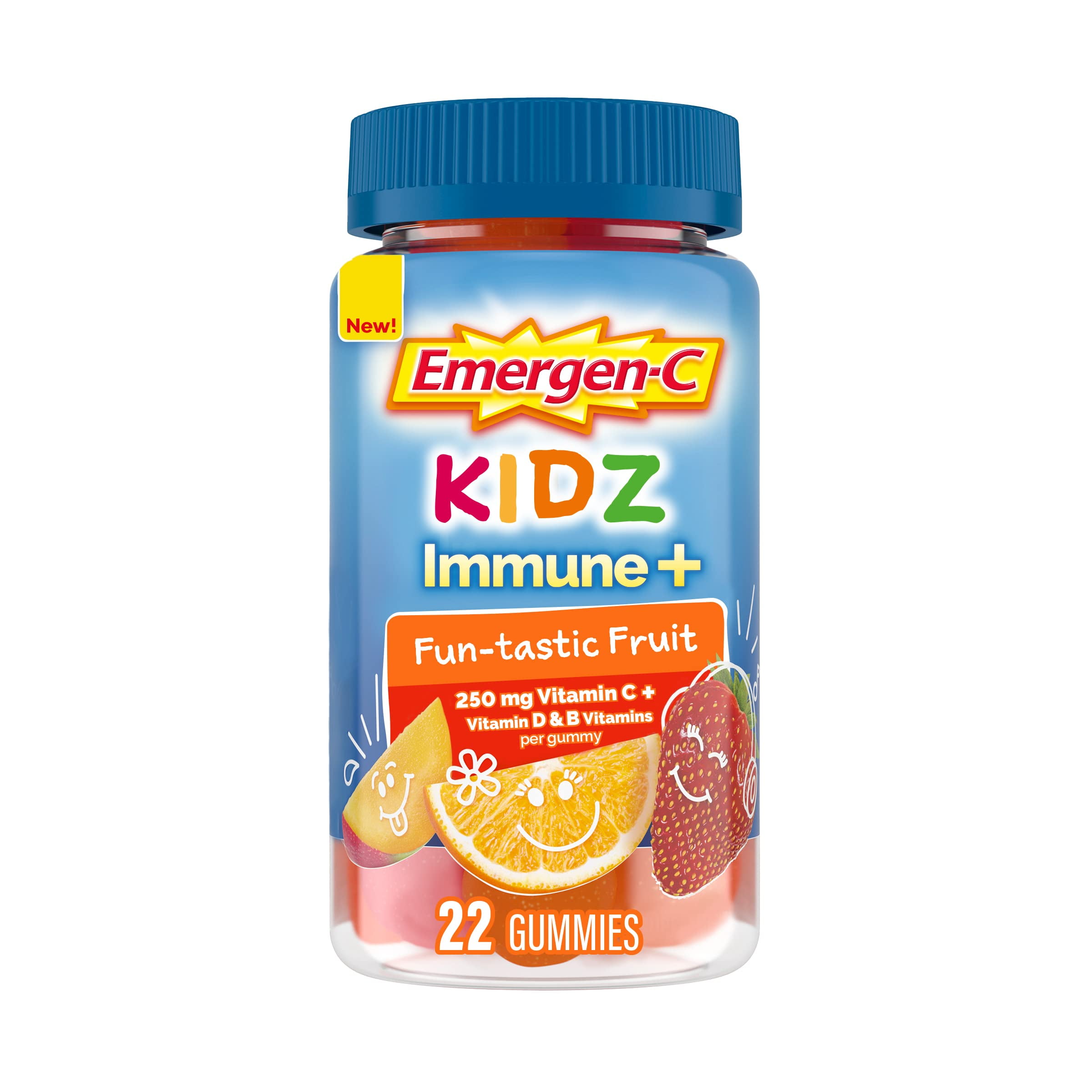 EmergenC Kidz Immune+ Immune Support Dietary Supplements, Flavored Gummies with Vitamin C, B