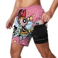 thumbnail image 2 of The Powerpuff Girls Mens Swim Trunks with Compression Liner Board Shorts Quick Dry Swim Shorts Bathing Suits S, 2 of 8