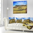 thumbnail image 2 of Designart Cypress Trees Scenic Road Siena Italy - Landscape Wall Throw Pillow - 18x18, 2 of 4