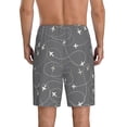thumbnail image 2 of Balery Airplane Routes Around The World Men's Cotton Knit Pajama Shorts Waistband & Pockets,Short Pajama Pants-Large, 2 of 8