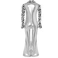 thumbnail image 5 of Haitryli Child Retro S Disco Outfit Boys Metallic Fabric Long Sleeve Zip Front Flared Pants Jumpsuit Silver 6, 5 of 6