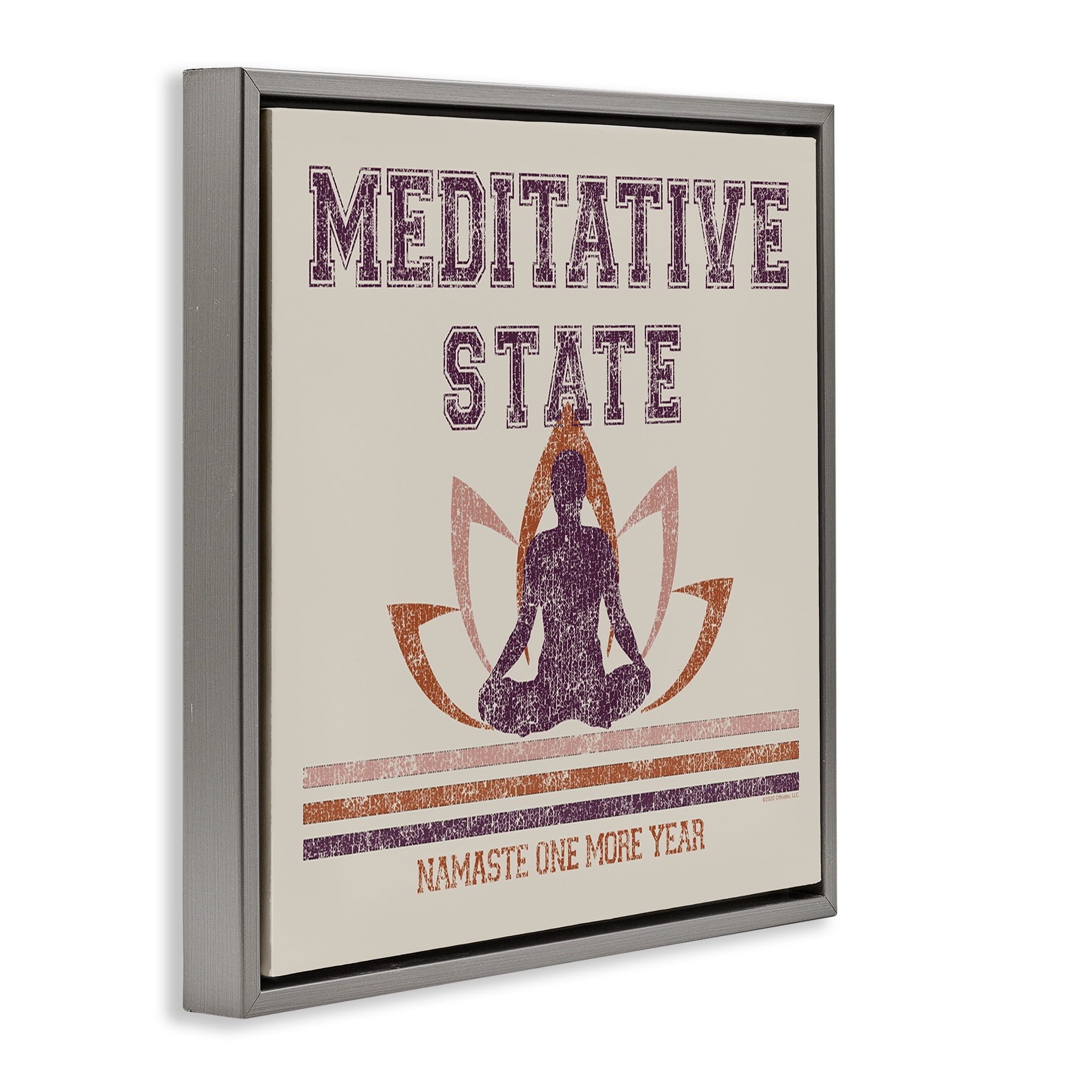Stupell Industries Vintage Meditative State Text & Numbers Painting Gray Floater Framed Canvas Art Print Wall Art, 25 x 25