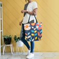 thumbnail image 4 of FORMRS Womens Canvas Tote Bag with Zipper Inner Pocket Shoulder Handbag, Simple Floral, 4 of 7
