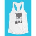 thumbnail image 3 of Cat With Meow Shirt Racerback Tank Women -Image by Shutterstock, Female Medium, 3 of 4