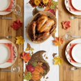 thumbnail image 5 of Harvest Pumpkins Fall Table Runner - 72 Inch Long Farmhouse Maple Leaves Thanksgiving Cotton and Linen Blended Dress Scarves Farmhouse Table Runner for Kitchen Dining, Coffee Table, 13" x 72", 5 of 8