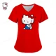 thumbnail image 1 of Uniformes médicos de estilo playero para mujer, Tops de enfermera con estampado de dibujos animados de Hello Kitty, ropa de manga corta para novio y mascota, 1 of 7