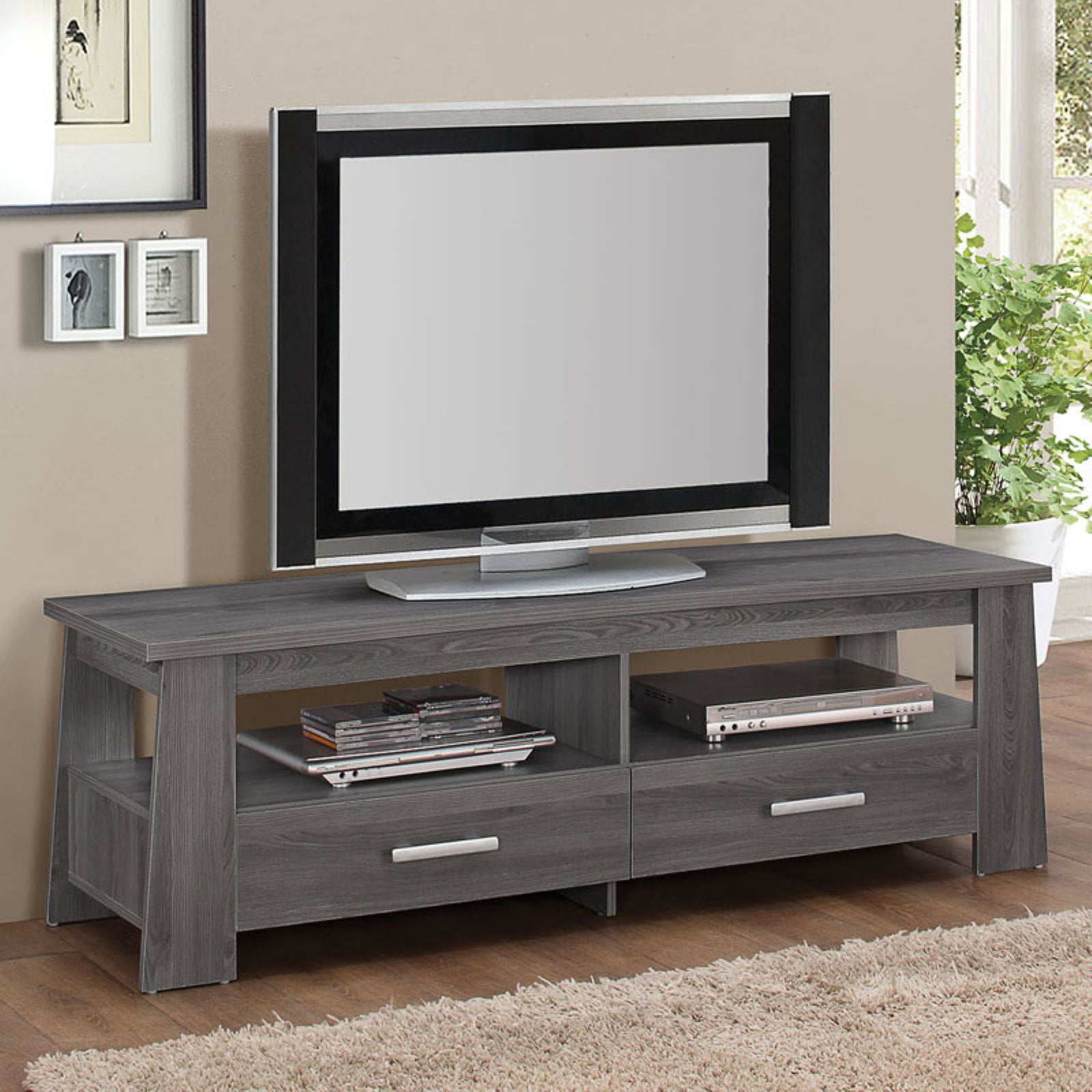 ACME Falan Dark Gray Oak TV Stand for Flat Screen TVs up to 60