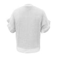thumbnail image 3 of Zszcpp Going Out Tops For Women Ruffled Short Sleeve Round Neck Knitted Tie Up Pullovers Sweater Blouse Casual Blouses, 3 of 5